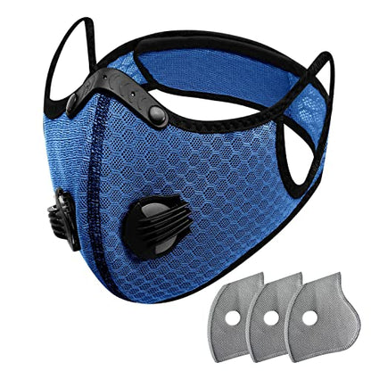 FULIER Dust Face Mask Anti-Fog Outdoor Cool Sports Mask Reusable Face Protection - color: Blue