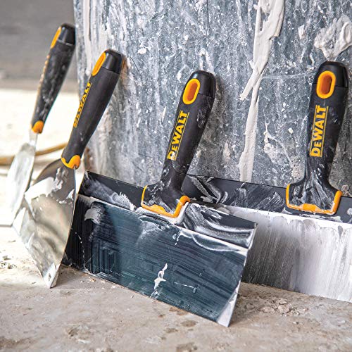 DEWALT DELUXE Stainless Steel Putty Knife Set | 4/5/6/8/10-Inch + 3-Inch Included for FREE | Soft Grip Handles | DXTT-3-139