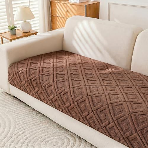 KRFOONN Plush Couch Cover for Dogs Washable Pet Couch Covers for 2 Cushion Sofa Non-Slip Loveseat Cushion Covers Soft Sofa Slipcovers Cushion Protector for Dogs Pets Mat (35.5" x 63", 06) - color: Color06, size: 35.5" x 63"