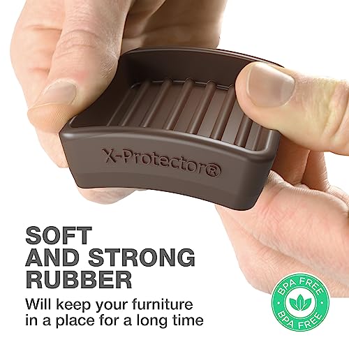 Furniture Cups X-PROTECTOR – 1.7" Caster Cups 4 PCS – Lined Furniture Coasters – Ideal Bed Stoppers – Non Skid Furniture Pads with a Perfect Design – Rubber Furniture Pads - Protect Any Flooring! - size: 4 PCS, 1.7" x 1.7"