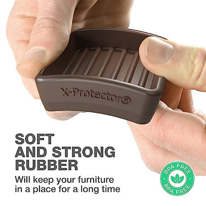 Furniture Cups X-PROTECTOR – 1.7" Caster Cups 4 PCS – Lined Furniture Coasters – Ideal Bed Stoppers – Non Skid Furniture Pads with a Perfect Design – Rubber Furniture Pads - Protect Any Flooring! - size: 4 PCS, 1.7" x 1.7"