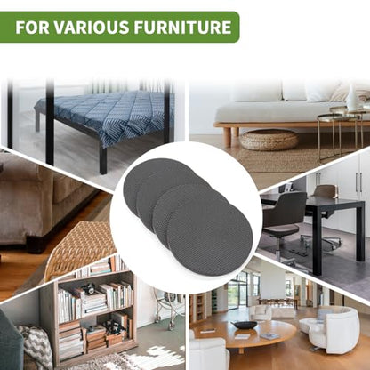 Non Slip Furniture Pads 8 PCS 4'' Round - Anti Slip Furniture Pads - Self Adhesive Rubber Feet Furniture Feet - Chair Leg Floor Protectors - Keep Furniture in Place - size: Round 4 inch 8PACK