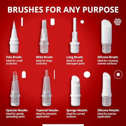 X-Protector Brush Tips for Fillable Touch Up Paint Pen Kit - 8 Pcs Pack - Compatible Only with Fillable Version! - style: Pack of 8, Brushes for Fillable Version