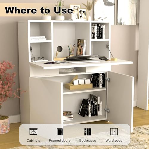 Probrico (2 Pair/4 Pack Full Overlay Soft Closing Clip On Face Frame Mounting Cabinet Hinges, 105 Degree Self Closing Kitchen Cupboard Door Hinges