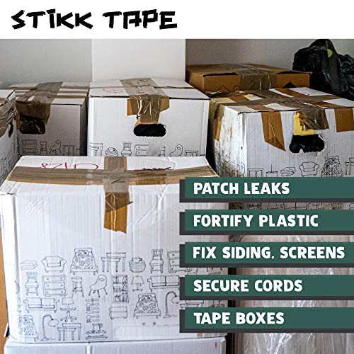STIKK Duct Tape - Green Duck Tape - 3 inch x 25 Yards - Heavy Duty Tape for Repairs, Household Projects - for Commercial HVAC and Construction - Effective Heavy Duty Waterproof Duct Tape - color: Green