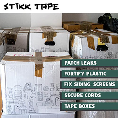 STIKK Duct Tape - Green Duck Tape - 3 inch x 25 Yards - Heavy Duty Tape for Repairs, Household Projects - for Commercial HVAC and Construction - Effective Heavy Duty Waterproof Duct Tape - color: Green
