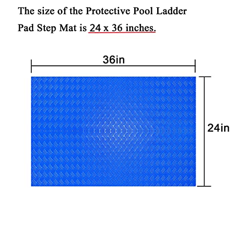 Swimming Pool Ladder Mat - Protective Pool Ladder Pad Step Mat with Non-Slip Texture, Blue Medium Pool Step Mat, Pool Liner Protection Mat (36 X 24 inch) - size: 36 X 24 inch
