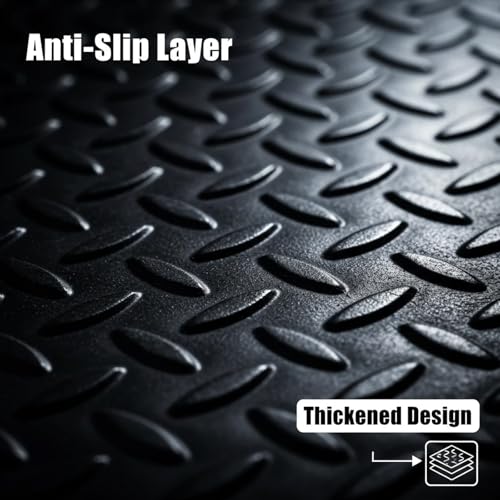 Heavy Duty Floor Mat Rolls, Industrial Non-Slip PVC Workbench Mat for Garage Warehouse Gym Factory, Easy to Cut Flooring Mat, Under Car Parking Mats(3ft x 8ft/0.91m x 2.44m, Black) - size: 3ft x 8ft/0.91m x 2.44m