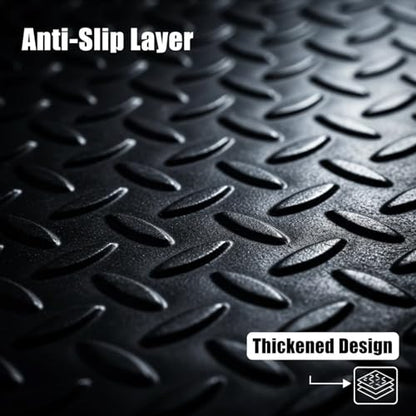 Heavy Duty Floor Mat Rolls, Industrial Non-Slip PVC Workbench Mat for Garage Warehouse Gym Factory, Easy to Cut Flooring Mat, Under Car Parking Mats(3ft x 8ft/0.91m x 2.44m, Black) - size: 3ft x 8ft/0.91m x 2.44m