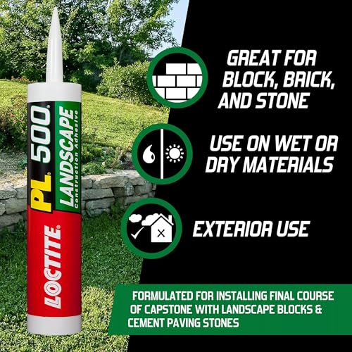 Loctite PL 500 Landscape Block and Paver VOC Construction Adhesive, Tan, 10 fl oz Cartridge, 1 Pack - size: Single, style: 10 Ounce Cartridge