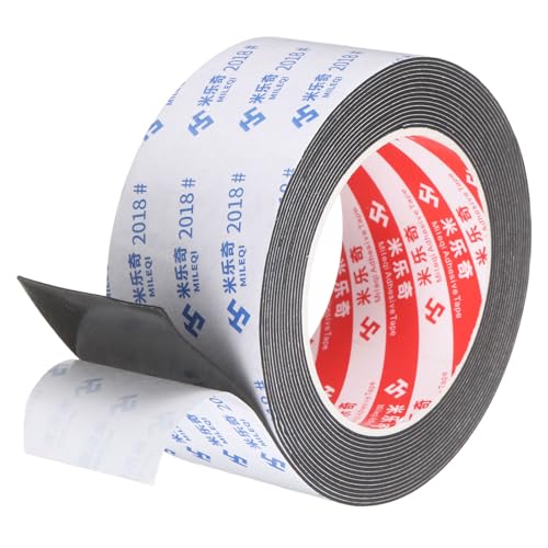 PATIKIL Sponge Rubber Foam Tape, 1 31/32" W x 1/32" t x 16.4ft l Self-Adhesive Foam Insulation Tape Weather Stripping for Window Door Soundproofing Weatherstrip AC Seal Strip, Black - size: 1 31/32" x 1/32" x 16.4ft