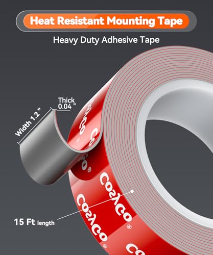 Double Sided Tape Heavy Duty, 15FT Outdoor Heat Resistant Automotive Waterproof Mounting Tape, 1.2In Width Super Strong Adhesion Foam Tape - size: 1.2In Width - 1 Rolls