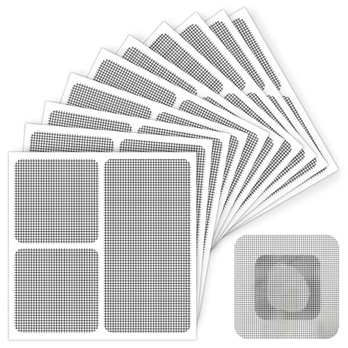 Matenf Window Screen Repair Patch, 10 Patches, 4"*1.9" & 1.9"*1.9", Black, 3-Layer Strong Adhesive Window Screen Mesh Tape, Repair Kit for Window and Door Screen Tears Holes - color: Black, size: 4"*2" & 2"*2"