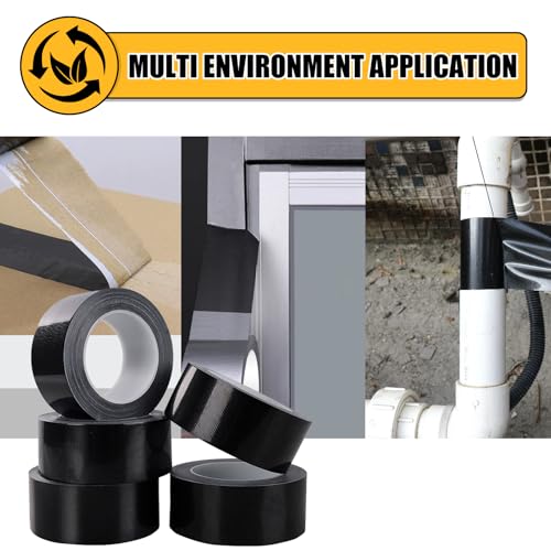 Black Duct Tape Heavy Duty，3 Pack Heavy Duty Waterproof Black Tape,Strong Adhesive Duct Tape for Indoor Outdoor Repairs Tear by Hand, 60 Yards x 2 Inch Total