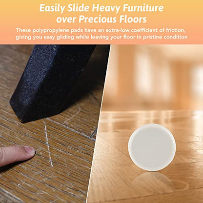 CO-Z Furniture Sliders - 8 Pack, 3 1/2" Reusable Furniture Sliders for Carpet, Heavy-Duty Furniture Gliders Movers for Hardwood Floors, Plastic Moving Pads for Heavy Furniture, Floor Protectors - size: 3 1/2" Round-8 Pack, Plastic