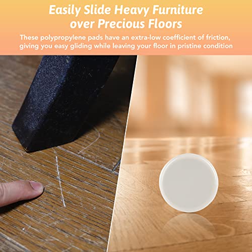 CO-Z Furniture Sliders - 16 Pack, 3 1/2" Reusable Furniture Sliders for Carpet, Heavy-Duty Furniture Gliders Movers for Hardwood Floors, Plastic Moving Pads for Heavy Furniture, Floor Protectors - size: 3 1/2" Round-16 Pack, Plastic