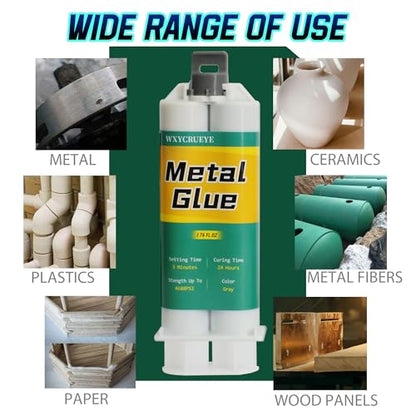 Metal Glue Heavy Duty Waterproof, Metal to Metals Adhesive, Liquid Weld, Welding Glue, Cold Weld, Exhaust Repair kit, Weld Stainless Steel, Iron, Aluminum, Fiberglass, Plastic, 1.76 oz - size: Metal Glue 1 Pcs