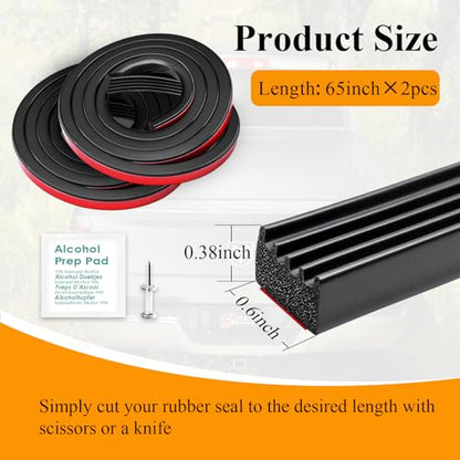 2 Pcs 326A0004 Ribbed Bulkhead Seal Strip 3/5" X 65", Tonneau Cover Bulkhead/Service Kit/Self-Adhesive EPDM Foam Rubber Seal W/Tape/Ideal Weather Stripping - style: 2 Pcs
