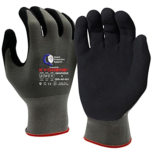 Garden & Work Gloves for Men and Women – Cut Resistant Gardening Gloves with Grip, Lightweight Breathable Safety Gloves for DIY, Construction, Warehouse & General Handling – Large, Pack of 1 - color: Grey/Black - Pack of 1