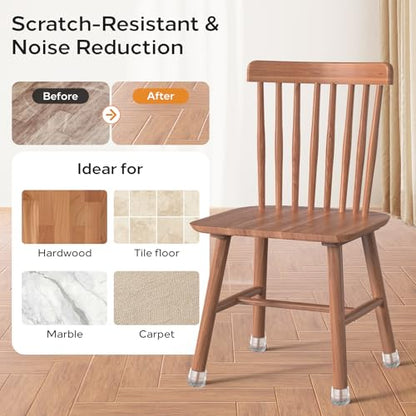 Meldel 24 PCS Silicone Chair Leg Floor Protectors Small (0.8"-1") Rubber Felt Furniture Pads Chair Legs Caps/Covers for Hardwood Floors, Tile from Scratches & Reduce Noise - Round, Grey - size: Small (0.8"-1")