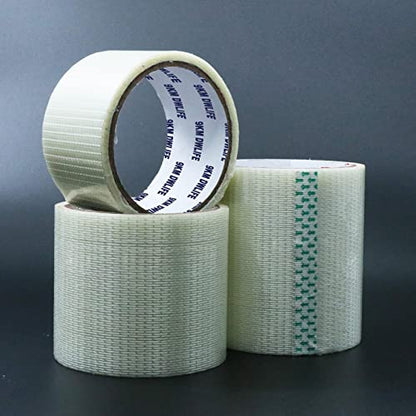 9KM DWLIFE Kite Ripstop Repair Tape 5cm-10cm Bi-Directional Fiberglass Filament Tape Clear Waterproof Strong High Adhesion Tear UV Resistance for Tent Sail Awning RV Camper Packing Fabric - size: 10m x 8cm