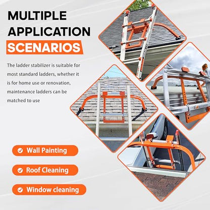 Ladder Stabilizer Accessory for Roof Gutter, roof Ladder stabilizer Easily attaches with U Bolt, Wing Span Wall Ladder Standoff, Stabilized Support, Sturdy and Durable, 500 lbs Weight Rating - size: Ladder Stabilizer Accessory for Roof Gutter