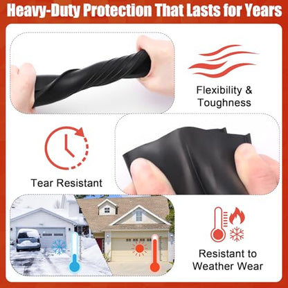 Garage Door Seals Bottom Rubber - Garage Door Weather Stripping Bottom Seal Kit Seal Strip Replacement, Weatherproof Garage Door Seals Prevent Drafts, Water & Dust, 5/16 Inch T-End, 3.94 Inch Width - size: No track - 10 Feet