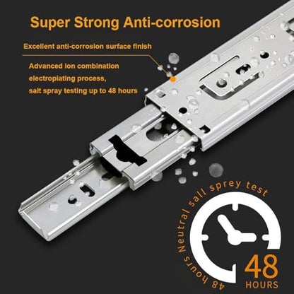 Hitess 10 Pairs of 24 Inch Full Extension Ball Bearing Side Mount Cabinet Drawer Slides,85 LB Load Capacity with Rear Mounting Brackets - size: 24 Inch