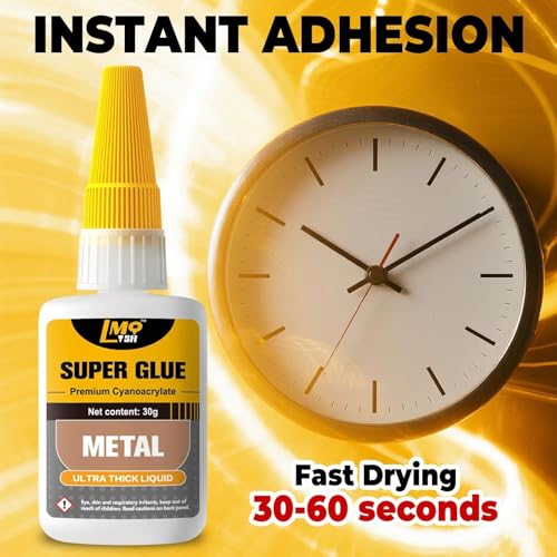 Liquid Super Glue for Metal, 30g Clear Instant Thick CA Glue for Stainless Steel Aluminum DIY Crafts and Repairs, Fast Drying High Strength All Purpose Permanent Professional Cyanoacrylate Adhesives - size: 1oz-thick