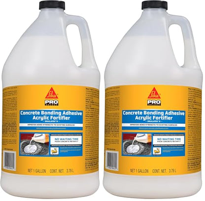 SIKA - SikaLatex R - Concrete Adhesive Glue, White - Admix for Portland-Cement Mortar/Concrete - Resistant to Freezing and thawing Damage - 1-Gallon (Pack of 2) - size: 128 Fl Oz (Pack of 2)