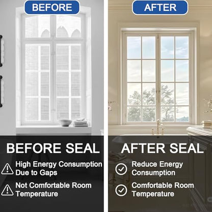 Transparent Weather Sealing Tape 3" x35 Yard, Window Insulation Tape Weather Stripping for Windows Doors Shower Glass – Indoor/Outdoor Insulation, No-Residue, Clear, Energy-Saving - size: 3 IN - 105 Ft Clear - 140U