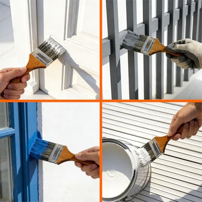 Great Andrew Paint Brush 3-inch, Wood Paint Brush for Painting Walls, Fences, Trim, Home, Interior & Exterior, for All Latex, Oil Paints & Stains, Utility Disposable Brush - size: 1 pcs - 3-inch