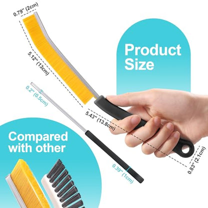 JOYMOOP 4 Pack Crevice Cleaning Brush, Black Hard Bristle Grout Brush, House Cleaning Supplies, Magnetic Gap Cleaning Brush for Kitchen, Bathroom, Window, Toilet, Multifunctional Cleaning Tools - color: Black, size: 4 Pack