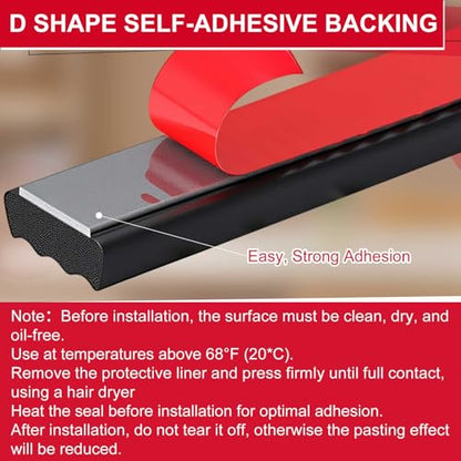 Treela 26 ft Ribbed Foam Rubber Seal with Tape, 0.5x0.188in, Self Adhesive Epdm Foam Rubber Weather Strip, Suitable for Ships, Cars, Rvs, Ships, Garage Doors/Windows, Black - size: 26ft, style: 0.5x0.188in