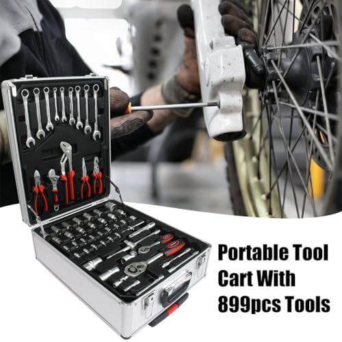 899pcs Home Repair Tool Set Kit, Toolbox Storage Case with Drawer, General Household Tool Kit, Tool Set Kit Home Tool Kit for All Purpose for Maintenance, Garden, Homeowner, Handyman,Silver - color: Silver
