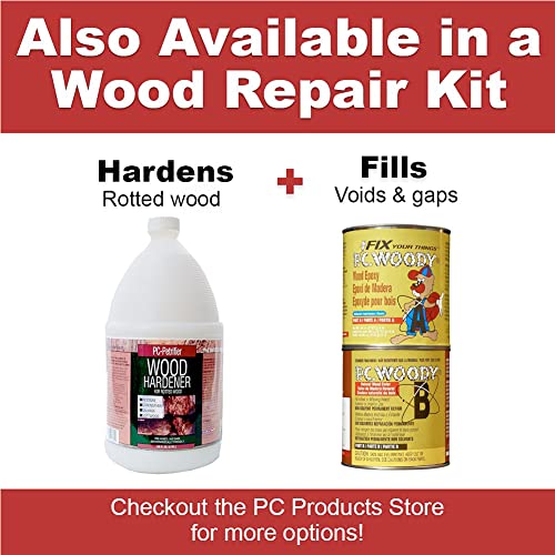 PC-Products Wood Repair Epoxy Paste and Wood Hardener Kit, PC-Woody 96 oz and PC-Petrifier 1 Gallon - size: Woody (96 oz) & Petrifier (1 gallon) Kit, style: PC-Woody Kit
