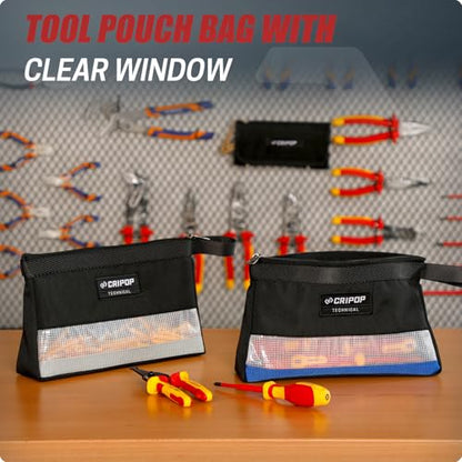 10 Pack Zipper Tool Bag, 1680D Small Tool Bags Set with 6 Stand-Up Pouches and 4 Utility Bags, Multipurpose Storage Organizer for Tool - style: 6 Stand-up Zipper Bags+4 Zipper Bags