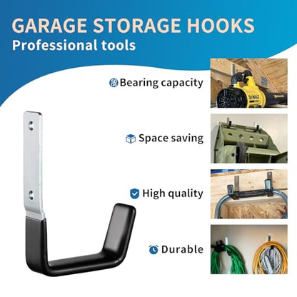 GeeWatom Heavy Duty Steel Garage Hooks,Garage Storage Utility Hooks,Anti-Slip Hanger, Tool Organizer,Steel Wall Mount Organizer, Garden Hose Hanger (Small-8PC) - size: Small-8PC