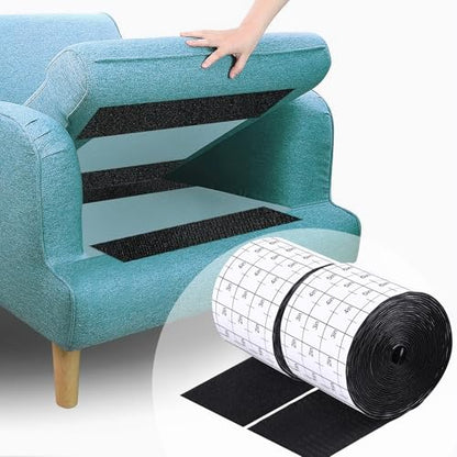 Navona 20Ft x 4 Inch Heavy Duty Hook and Loop Tape with Adhesive, Carpet Anti Slip Rug Gripper, Couch Cushion Grip, Hook and Loop Strips for Home, Office, DIY and Car -Black - color: 4in x 20ft-black