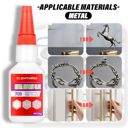 2-Pack Metal Glue, Heavy Duty Super Glue for Metal, Aluminum, Stainless Steel, Craft - Strongest Metallic Adhesive Weld, Fast-Bonding & Clear, Liquid Bonding Adhesive for Plastic, Wood - size: 2 Pack