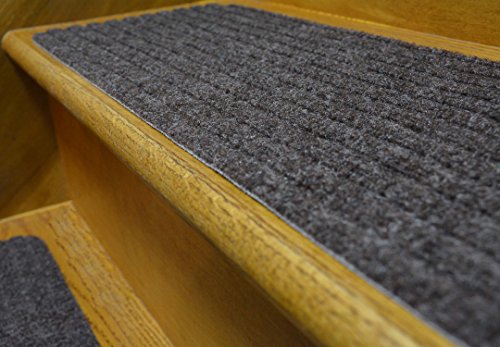 Stair Treads Collection Set of 13 Indoor Skid Slip Resistant Carpet Stair Tread Treads (7 inch x 24 inch) (Dark Grey, Set of 7) - color: Dark Grey, size: 7 Pcs - 7"x24"