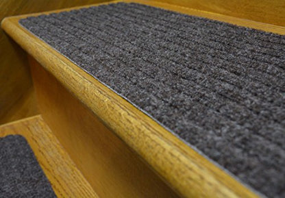 Stair Treads Collection Set of 13 Indoor Skid Slip Resistant Carpet Stair Tread Treads (7 inch x 24 inch) (Dark Grey, Set of 7) - color: Dark Grey, size: 7 Pcs - 7"x24"