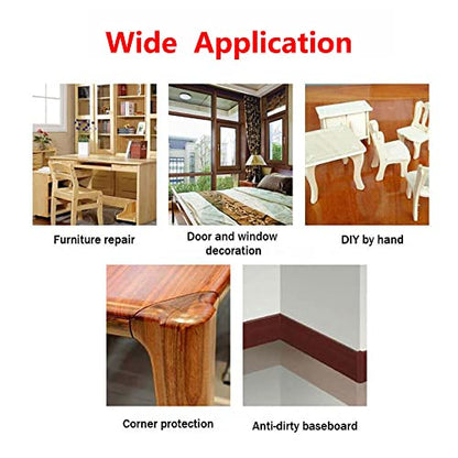 SagaSave 2.24 Inch x 15Ft Woodgrain Patterned Duct Tape, Multi-Purpose Self Adhensive Waterproof Repair Tape for Furniture Door Floor Table and Chair (Dark Brown) - color: Dark Brown