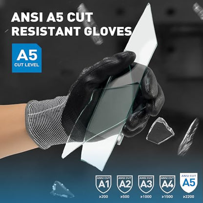 S SATC ANSI A5 Cut Resistant Work Gloves Foam Nitrile Coated 1 Pair Knife Proof Gloves for Cutting, Construction, Warehouse - size: X-Large