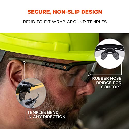Ergodyne Skullerz AEGIR Anti Scratch Safety Glasses, Anti-Fog, ANSI z87.1 - color: Clear Lens