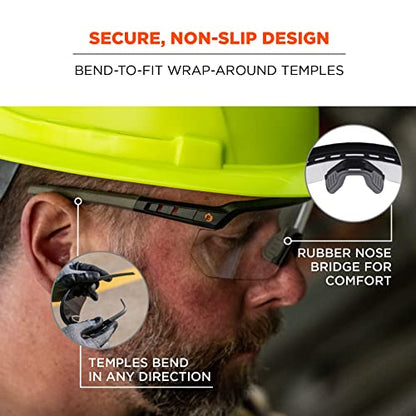 Ergodyne Skullerz AEGIR Anti Scratch Safety Glasses, Anti-Fog, ANSI z87.1 - color: Clear Lens