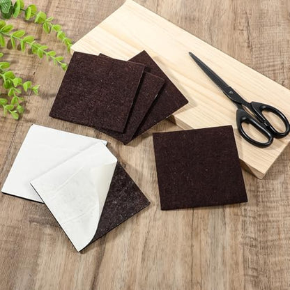 6Pcs Square Felt Furniture Pads 4" x 4" Self Adhesive Square Furniture Felt Pad Cuttable Anti Scratch Furnitures Pads Floor Protectors Furnitures Sliders for Hardwoods Cabinet Laminated Floors