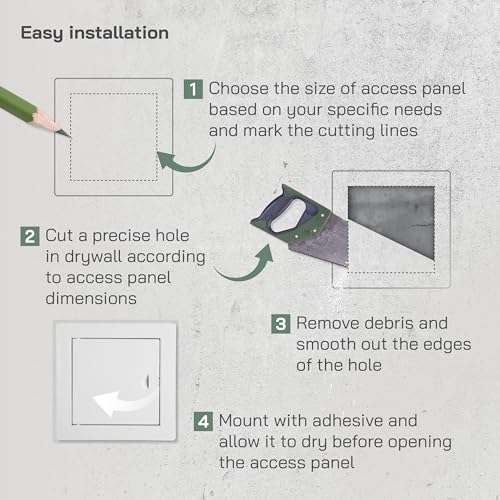 Vent Systems Access Panel for Drywall 6 x 6 Inch - Wall Hole Cover Plate - Metal Access Door with Handle - Plumbing Access Panel for Drywall - Service Shaft Crawl Space Door - Wall Access Panel - size: 6'' x 6''