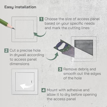 Vent Systems Access Panel for Drywall 6 x 6 Inch - Wall Hole Cover Plate - Metal Access Door with Handle - Plumbing Access Panel for Drywall - Service Shaft Crawl Space Door - Wall Access Panel - size: 6'' x 6''