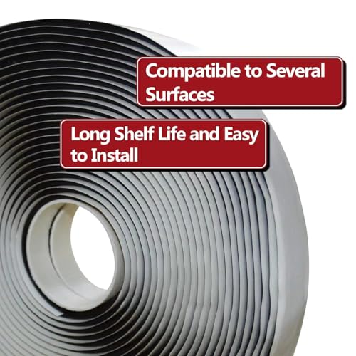 LLPT Butyl Tape Black 1 Inch x 33Ft 2 Pack Tight Seal for Leak Proof EPDM RV Repair Window Glass Sealing Roof Pipe Patching (BST232) - size: 1" Black